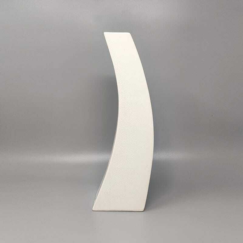 1970s Gorgeous White Space Age Vase In Ceramic By Franco Pozzi. Made In Italy photo furniture