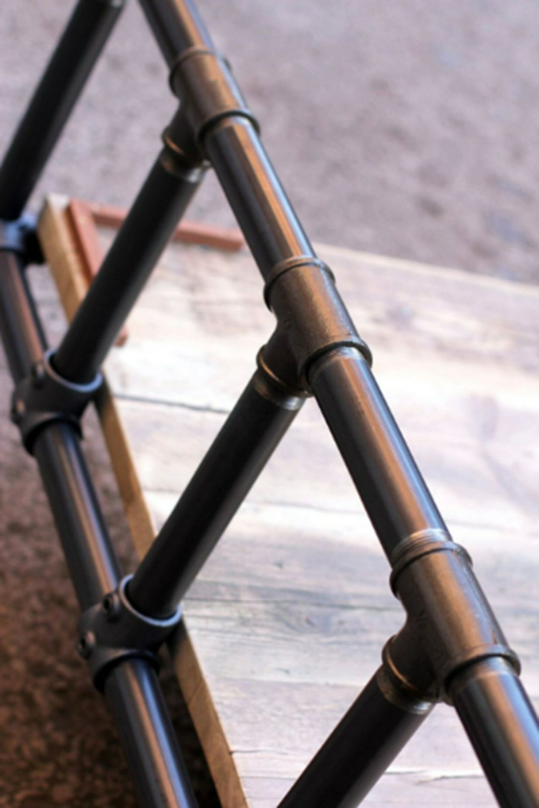 Justin Chunky Dark Steel Pipe And Industrial Scaffolding Fittings Kingsize Bed Frame   Bespoke Industrial Furniture photo Furniture