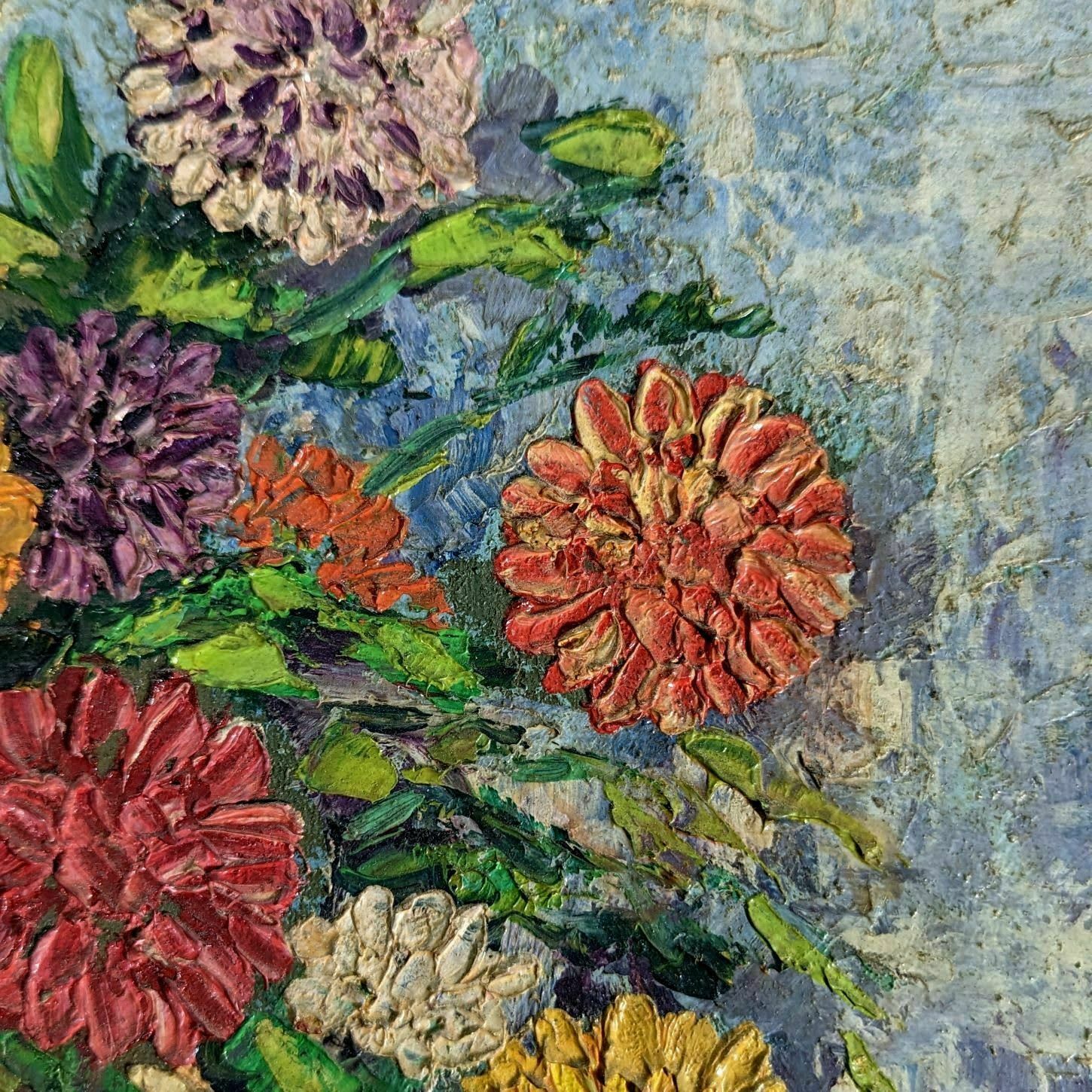 Decorative Painting Bouquet Of Flowers Twentieth photo for sale
