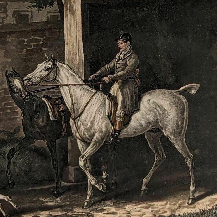 Old Engraving Entitled La Route De Poissy From The 19th Century photo for sale