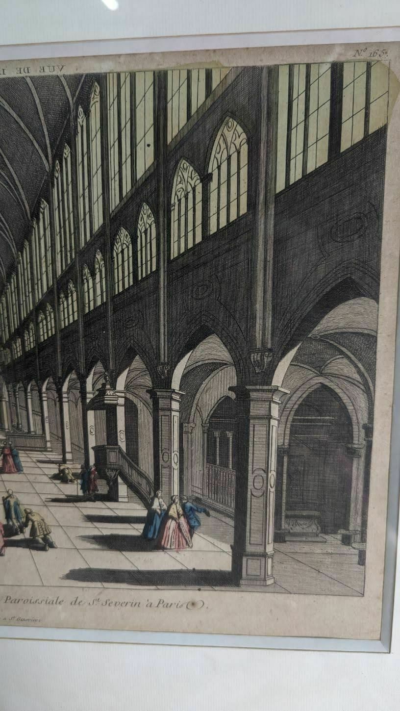 Engraving Optical View The View Of The Interior Of The Saint Séverin Basilica In Paris photo 379.0