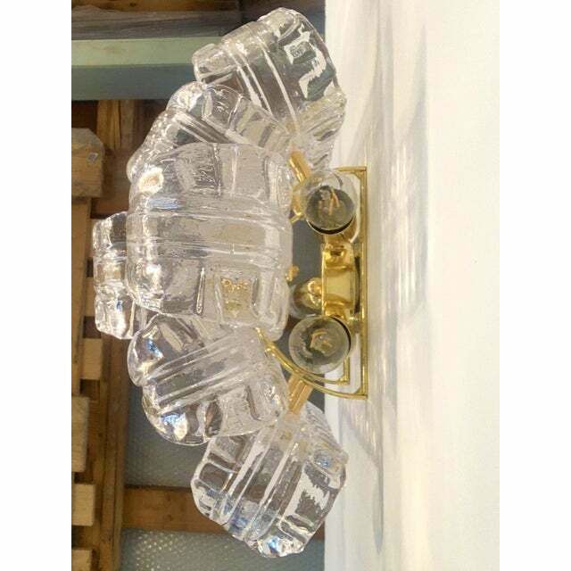 Contemporary Transparent "Lingue" Murano Glass Wall Lamp In Barovier Style