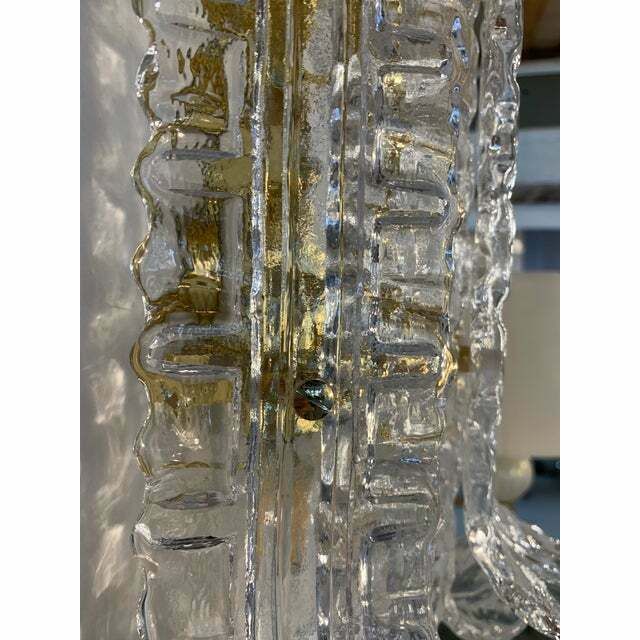 photo furniture Contemporary Transparent "Lingue" Murano Glass Wall Lamp In Barovier Style