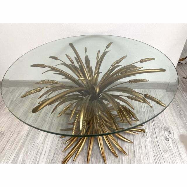 Old Gold Florentine Wrought Iron Ears Cofee Table photo for sale