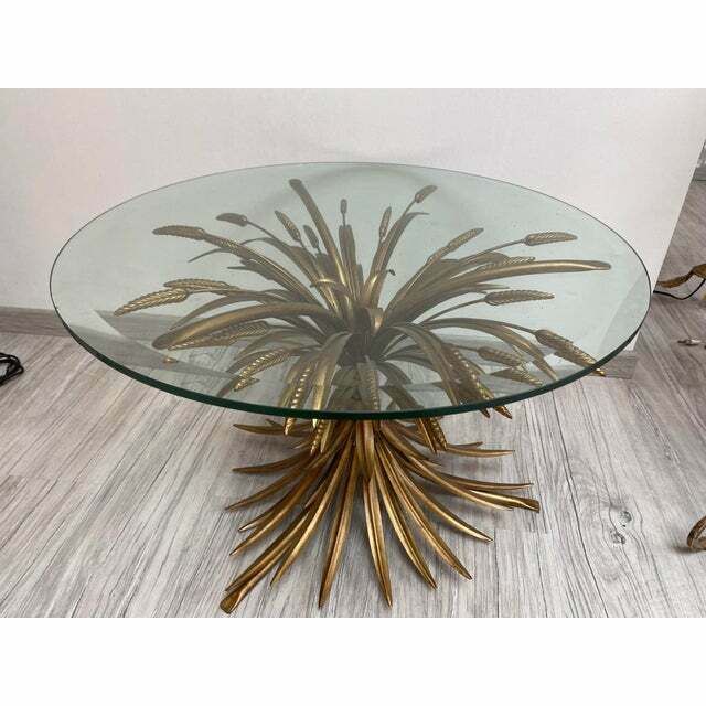Old Gold Florentine Wrought Iron Ears Cofee Table photo vinterior