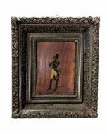 photo furniture Painting On Wood Of A Character In 19th Century Dress
