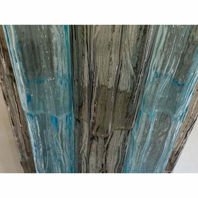 photo furniture Set Of 2 Contemporary Grey And Light Blue "Tronchi" Murano Glass Wall Sconce