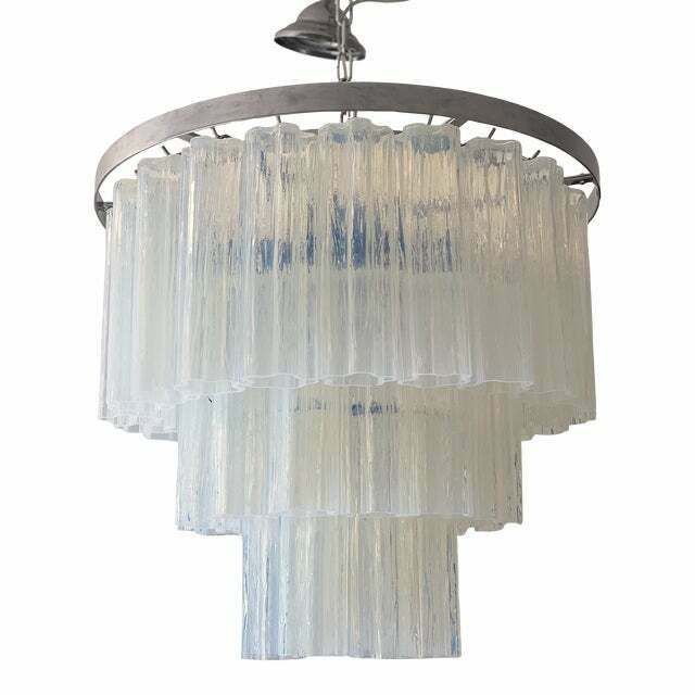 Contemporary Opalino Murano Glass "Tronchi" Chandelier photo 7192.0