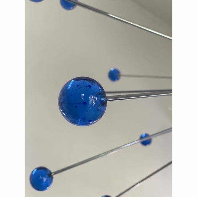 photo for sale Contemporary Blue “Star” Murano Glass Sputnik Chandelier