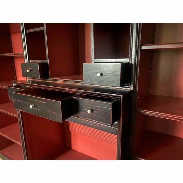 1980s Classic Bookcase Of High Italian Craftsmanship From The 80s With Tv Shelf Or Bar photo vinterior