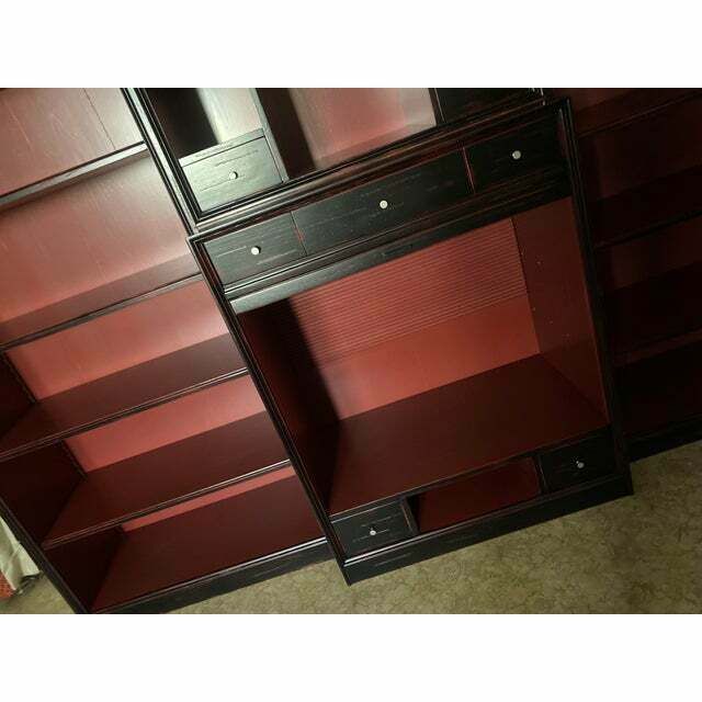 photo furniture 1980s Classic Bookcase Of High Italian Craftsmanship From The 80s With Tv Shelf Or Bar