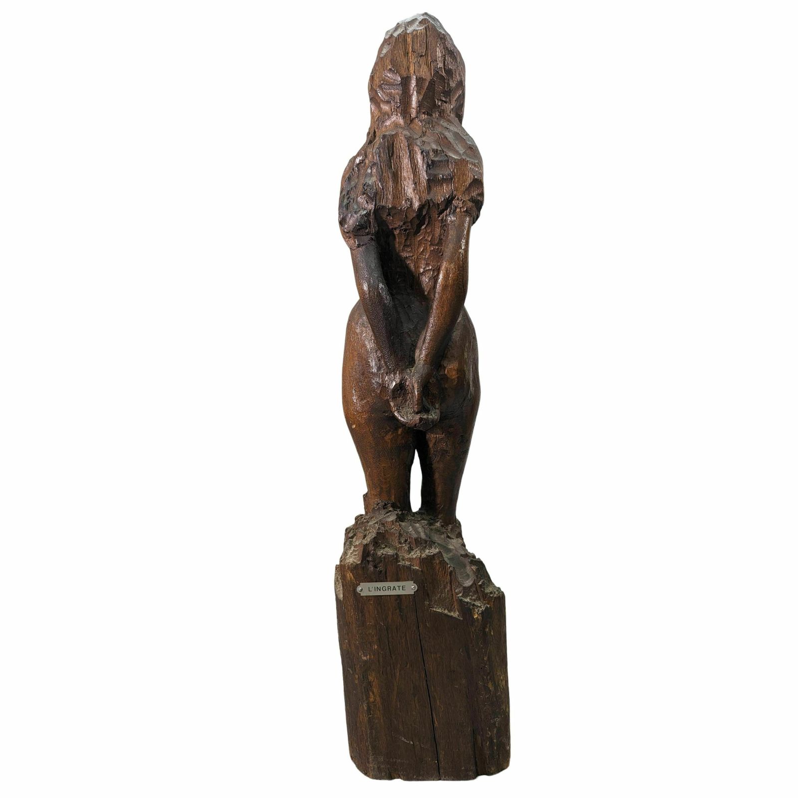 Wooden Sculpture Titled The Ungrateful Late 19th 20th Century photo for sale