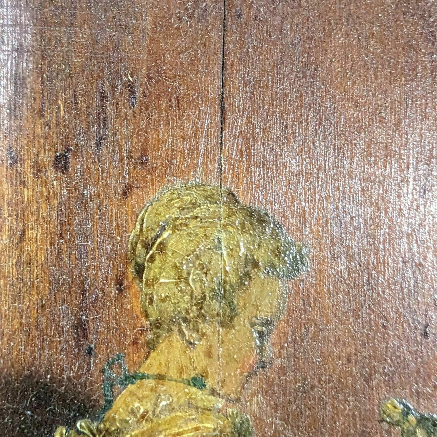 Painting On Wood Of A Character In 19th Century Dress photo 272.0