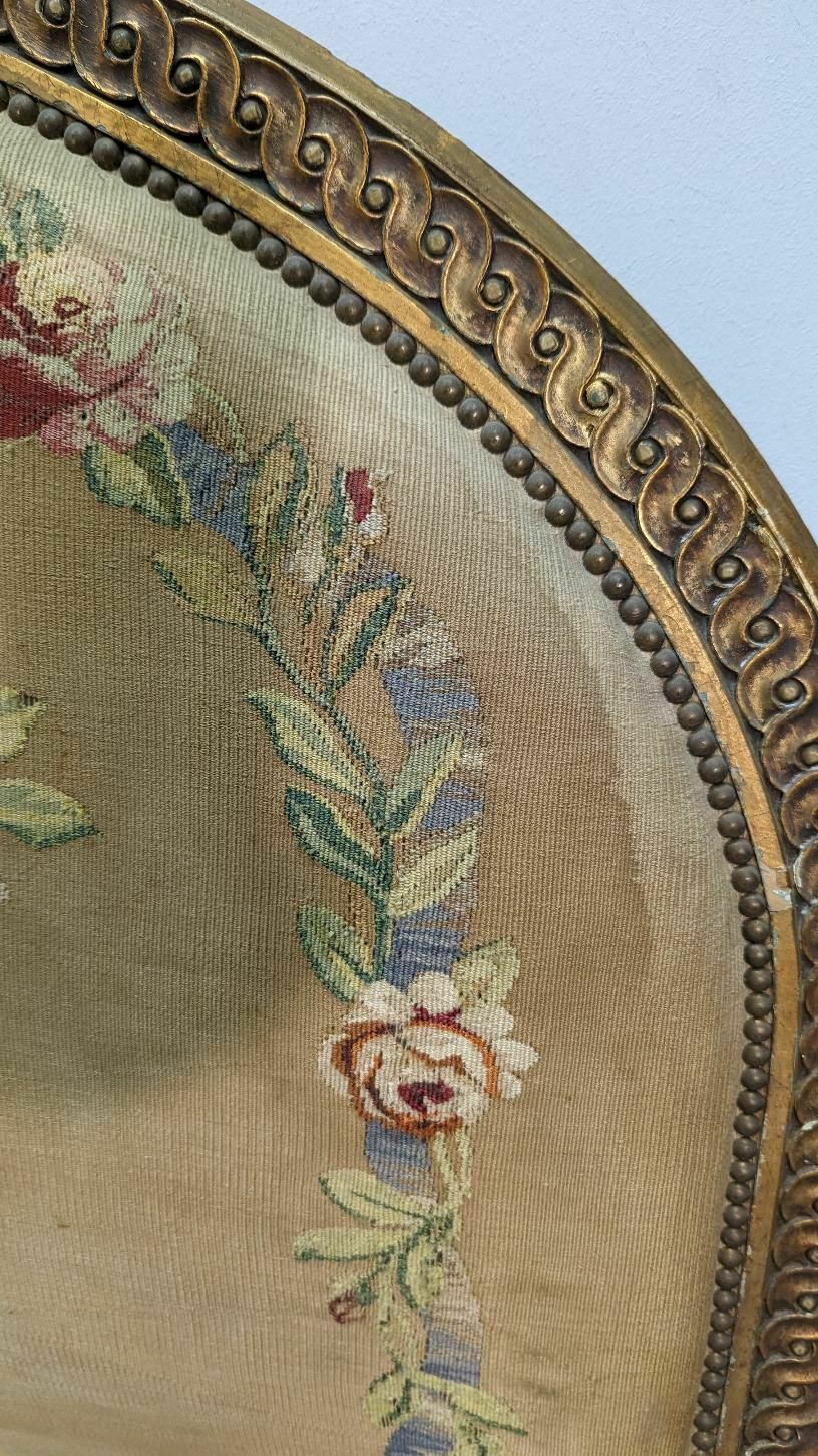 Lacquered And Gilded Louis XVI Style Bed With Floral Tapestry photo buy