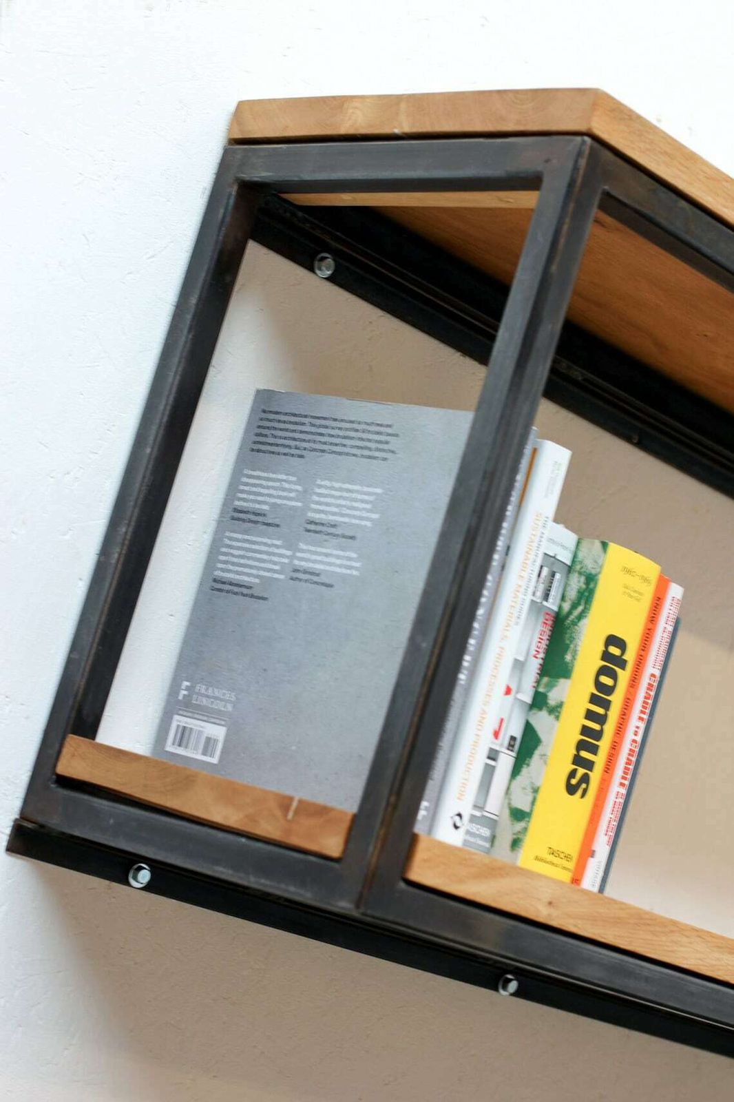 Orla Welded Dark Steel Box Section And Premium Oak Shelves/Storage Bespoke Industrial Furniture By photo buy