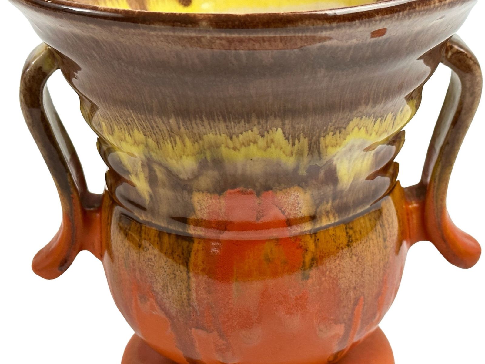 Dümler & Breiden, West Germany Vase, Art Deco Form With Running Glaze. Beige, Yellow And Orange photo 107.0