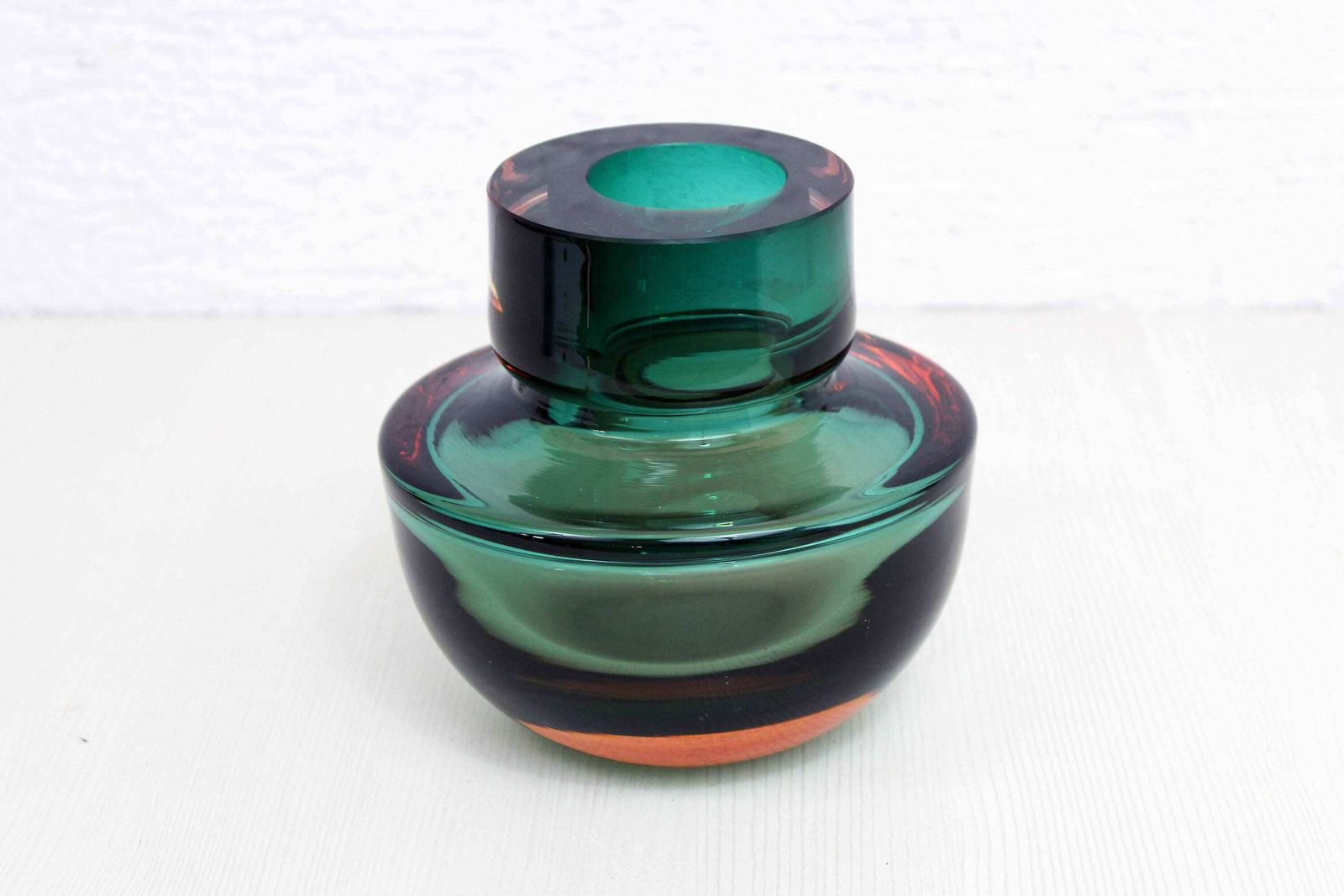 Italian Murano Glass Sommerso Vase, 1970s Murano Vase photo furniture