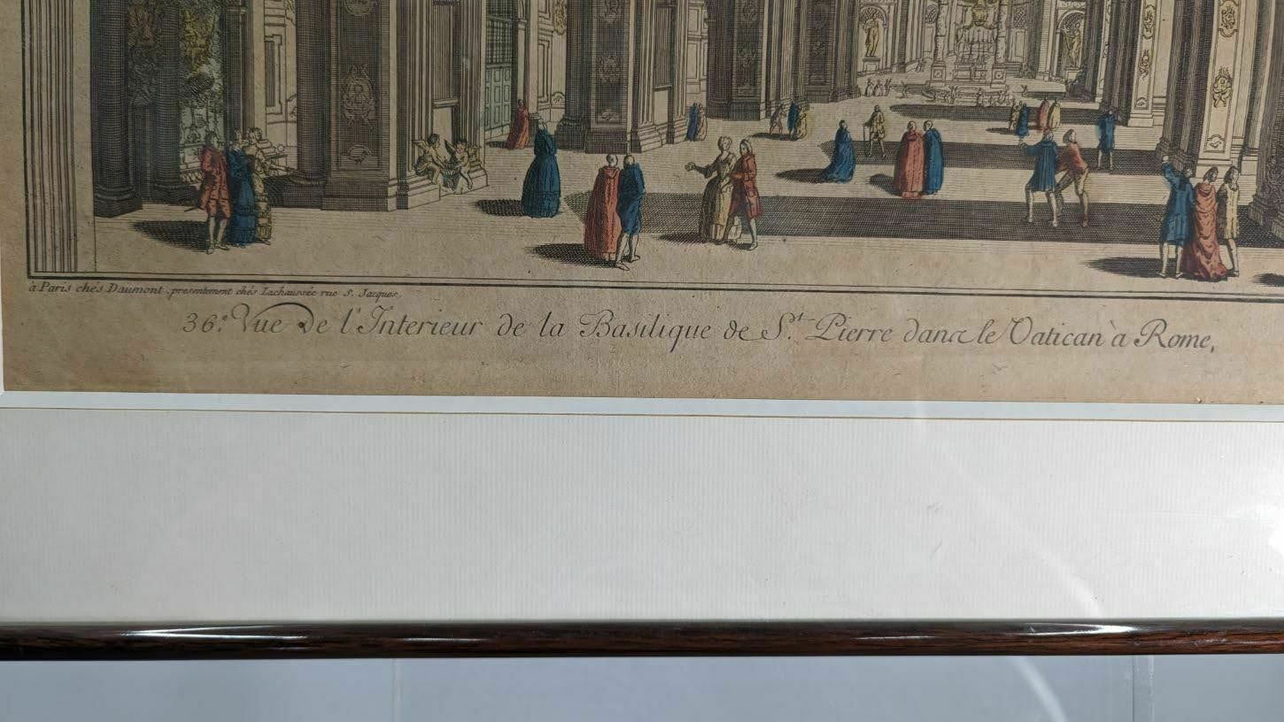 Engraving Optical View The View Of The Interior Of Saint Peter's Basilica In Rome photo vinterior