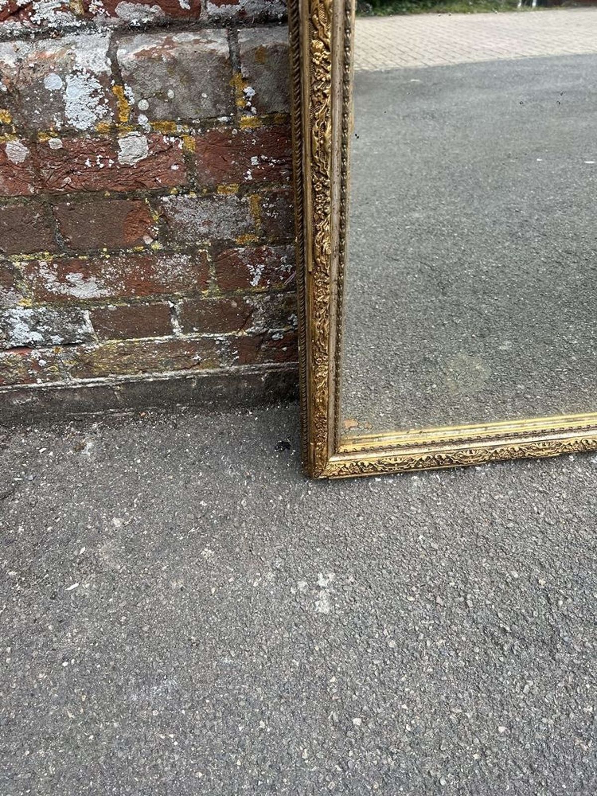 A Delightful Good Size Antique French 19th C Silver/Gilt Framed Mirror photo for sale
