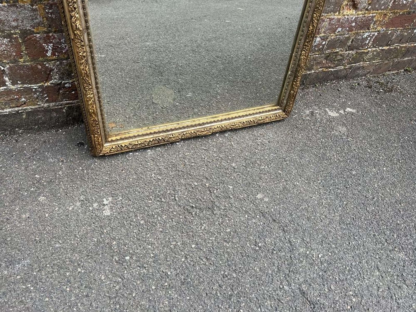 A Delightful Good Size Antique French 19th C Silver/Gilt Framed Mirror photo Home Decor