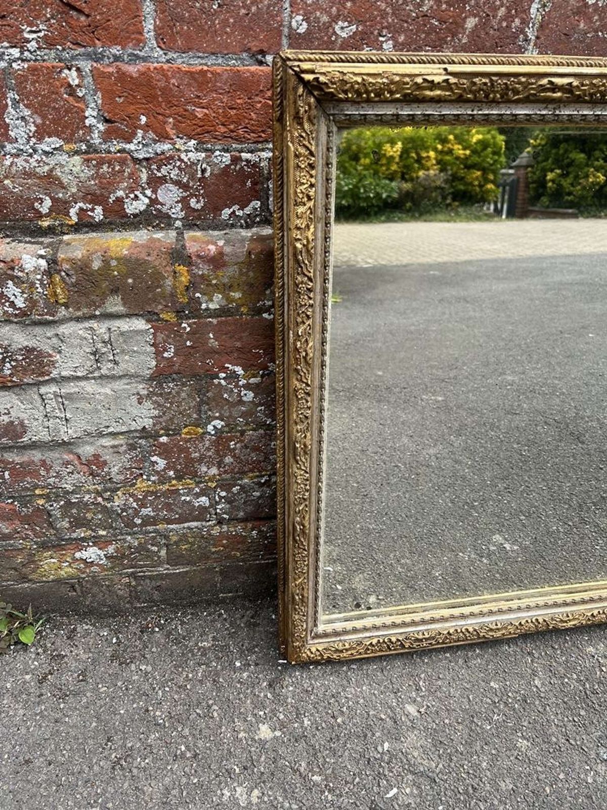 A Delightful Good Size Antique French 19th C Silver/Gilt Framed Mirror photo vinterior