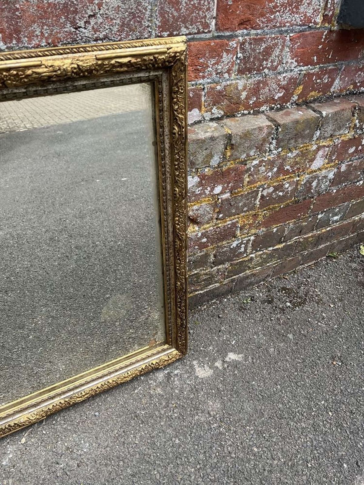 A Delightful Good Size Antique French 19th C Silver/Gilt Framed Mirror photo buy