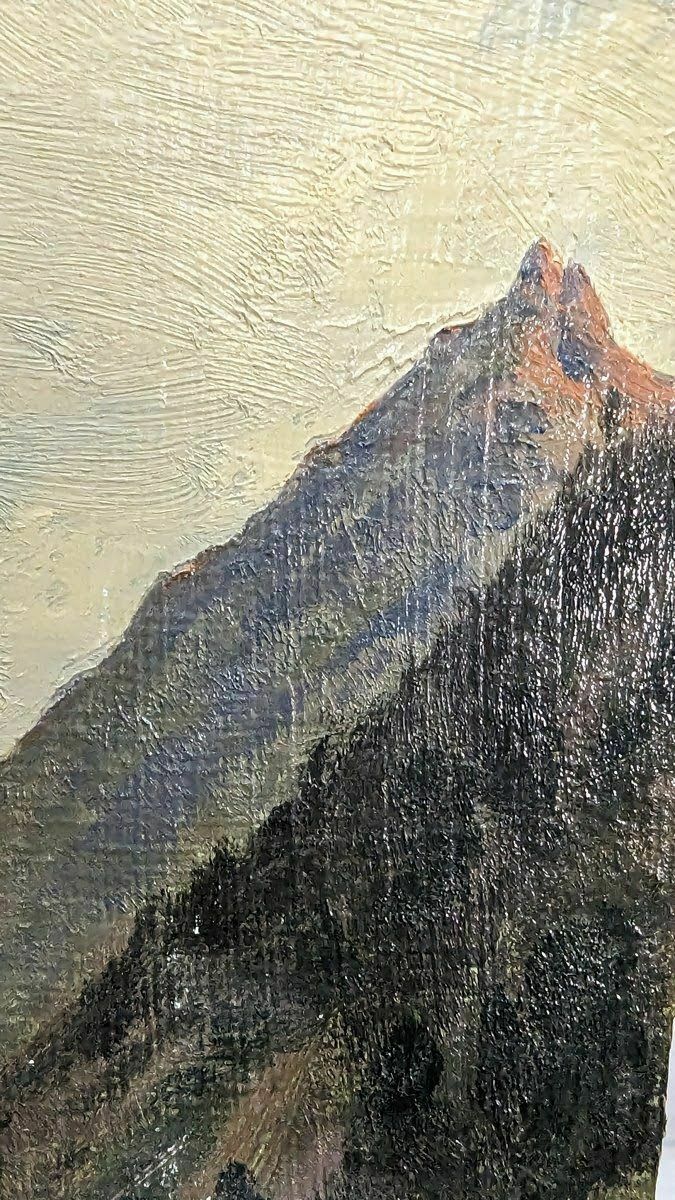 Oil On Canvas French School 20th Century Mountain Landscape photo for sale