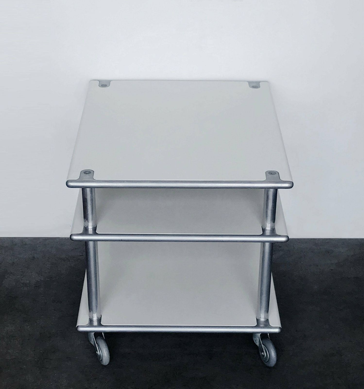 Rare Vintage Lacquered Steel Coffee Table / Media Trolley By Habitat photo vinterior
