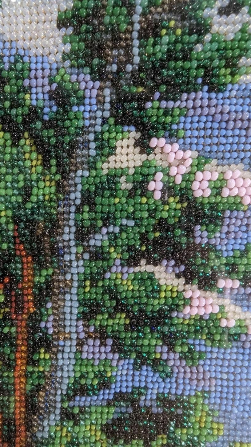 Mountain Landscape Painting In Glass Bead Tapestry photo 543.0