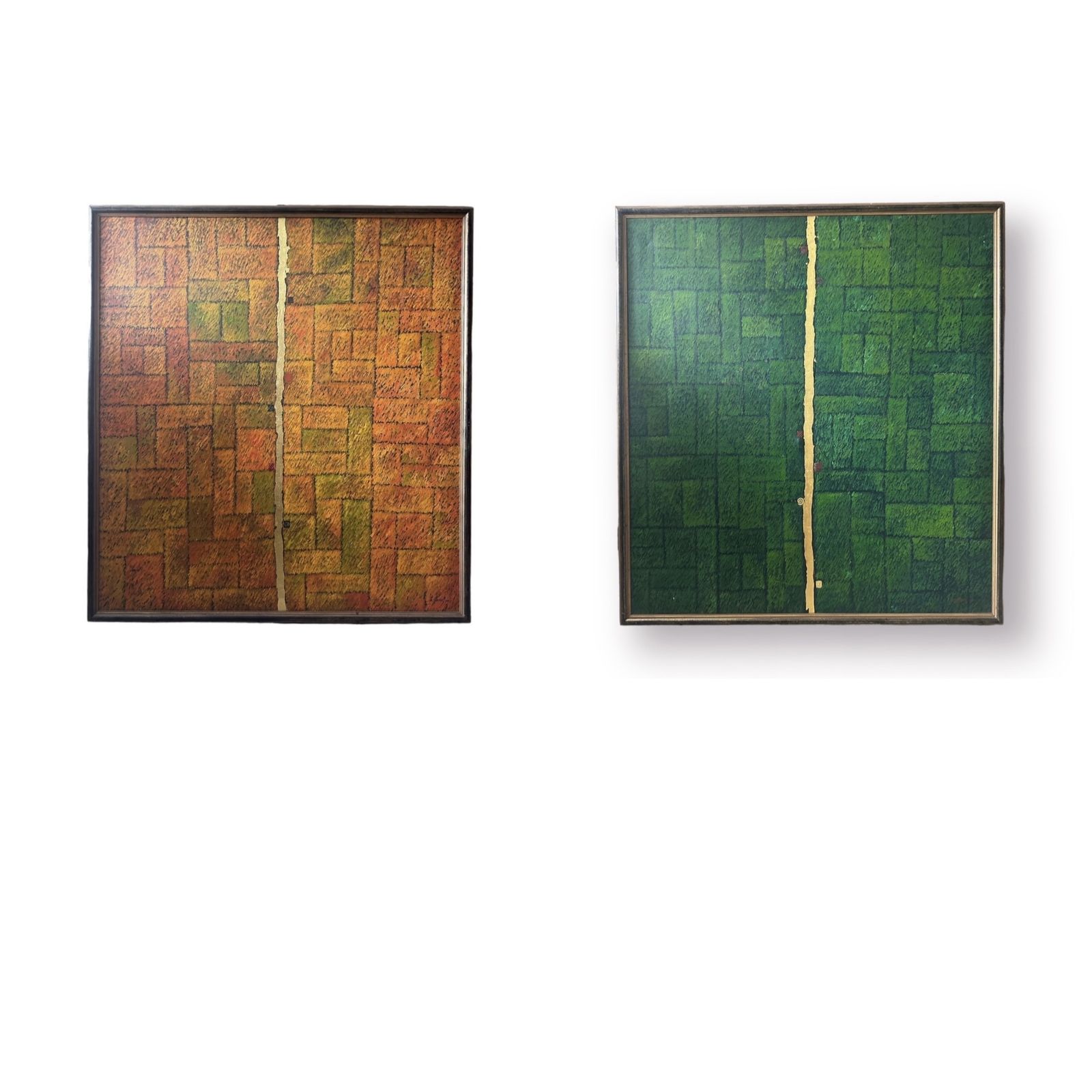 ‘Ripening Rice’, 1994, Two Epic Acrylic On Canvas Paintings By Mansoor Suesat, Ra Summer Exhibition, 1994 photo for sale