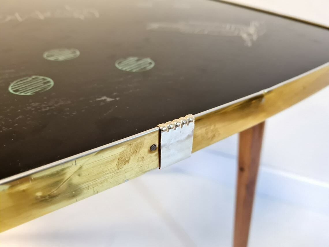 Vintage Mid Century Modern Salontafel Met Glazen Blad – Alburette Albert Busch, Jaren 1960 photo vintage