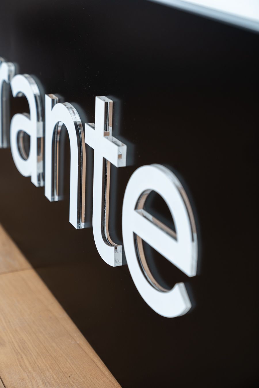 photo for sale Black Painted Led Luminous Signs With Plexiglas Writing.