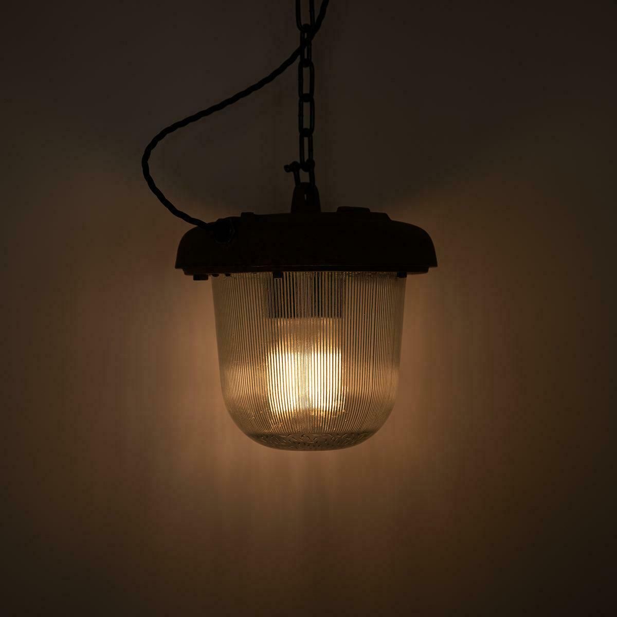 photo furniture Reclaimed Rusted Polish Industrial Pendant Lights With Prismatic Glass