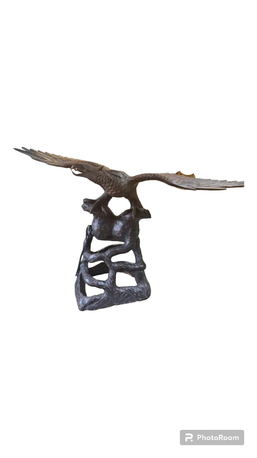 Large Wooden Eagle Sculpture, 1970s photo furniture