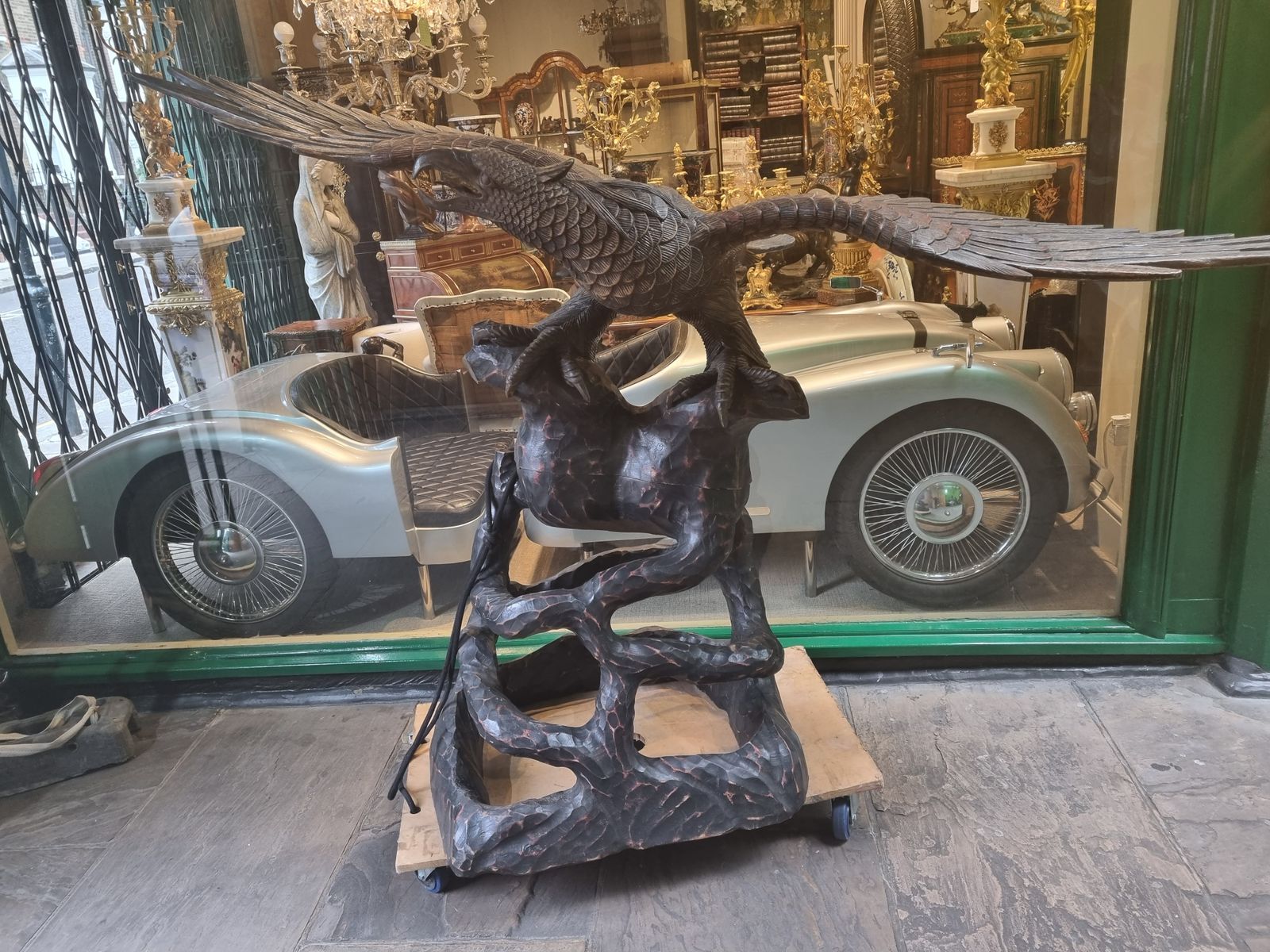 Large Wooden Eagle Sculpture, 1970s photo for sale