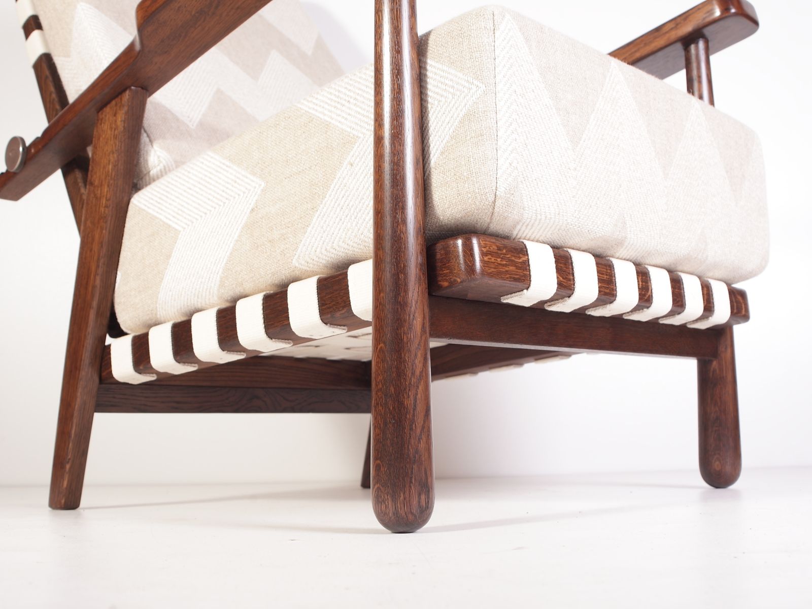 photo furniture Mid Century Reclining Oak Lounge Chairs By Jan Vanek For Krasna Jizba, Set Of 2, 1940s