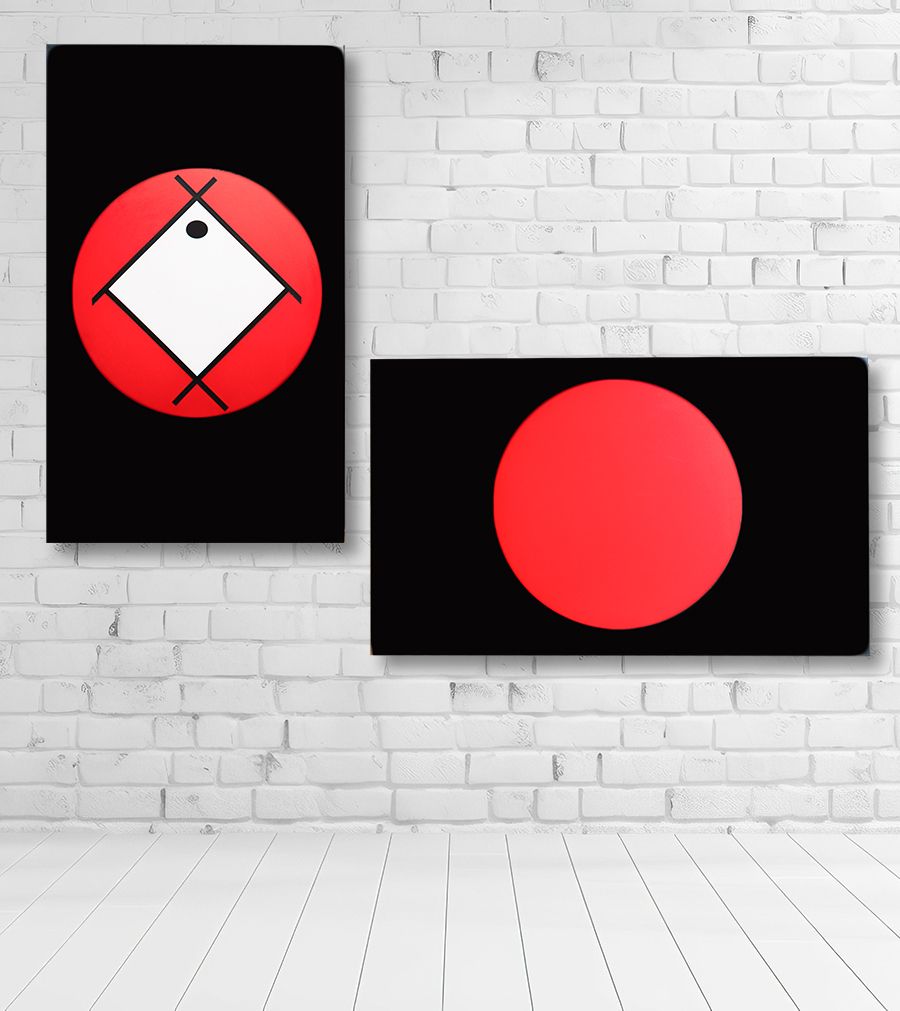 Black Painted Led Luminous Signs With Plexiglas Writing. For Display, Like New, Set Of 2