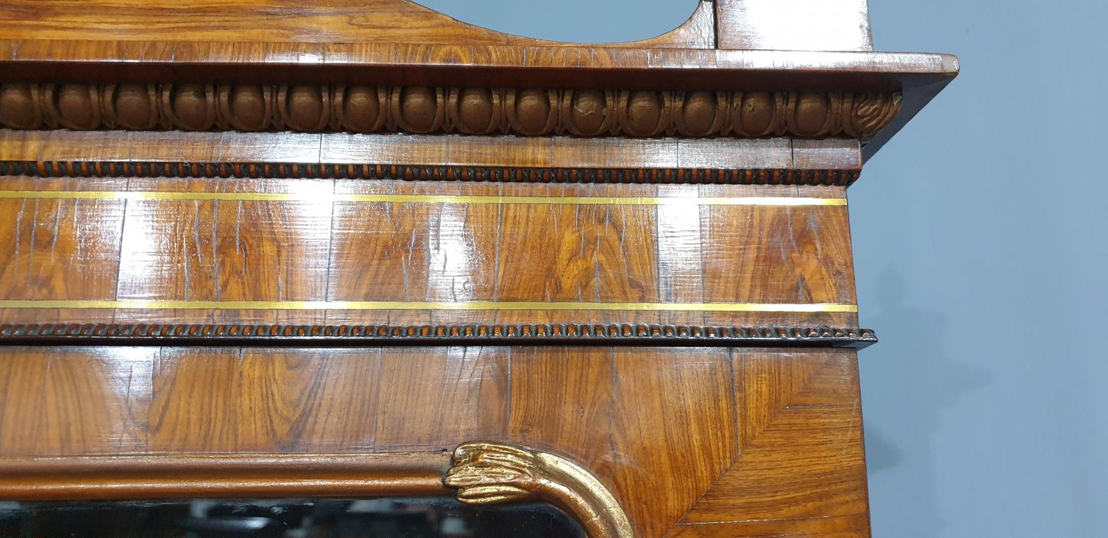 Outstanding Regency Brass Inlaid Rosewood Bureau Bookcase photo buy