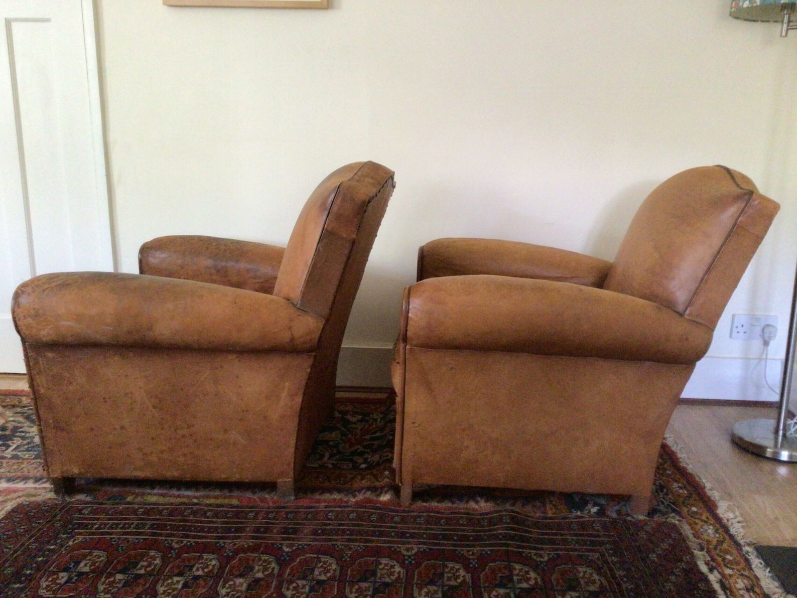 Pair Of Art Deco Leather Club Armchairs photo vintage