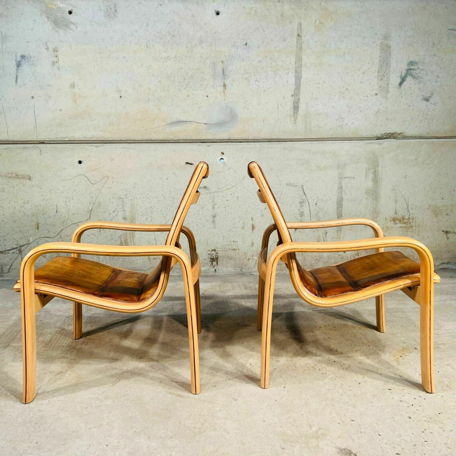Vintage Pair Of Leather Armchairs By Yngve Elstrom For Swedese photo furniture