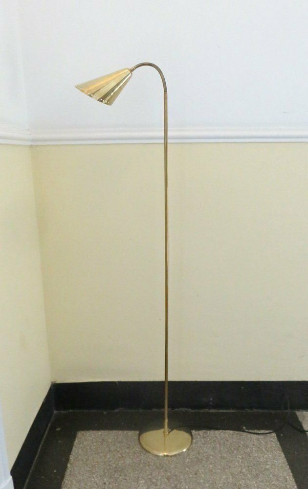 Scandinavian Brass Floor Lamp In The Style Of Paavo Tynell, 1950s photo furniture
