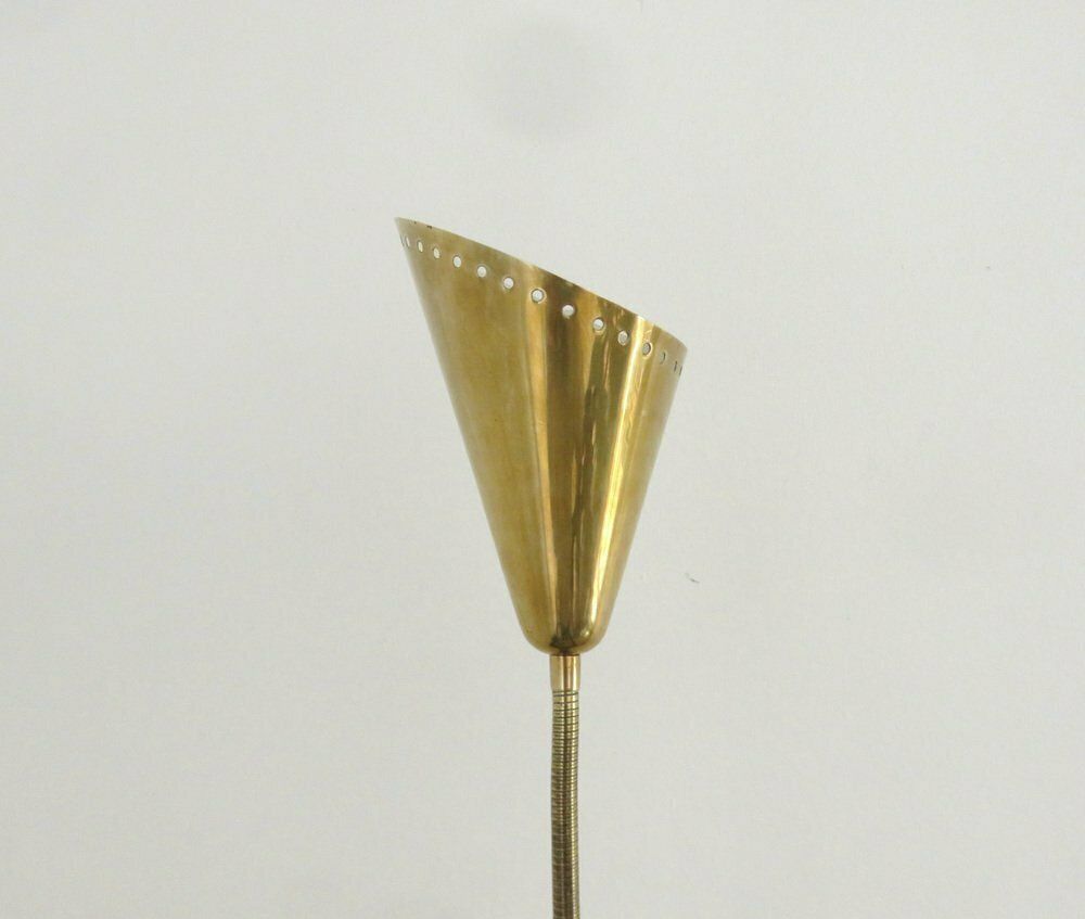 Scandinavian Brass Floor Lamp In The Style Of Paavo Tynell, 1950s photo vintage