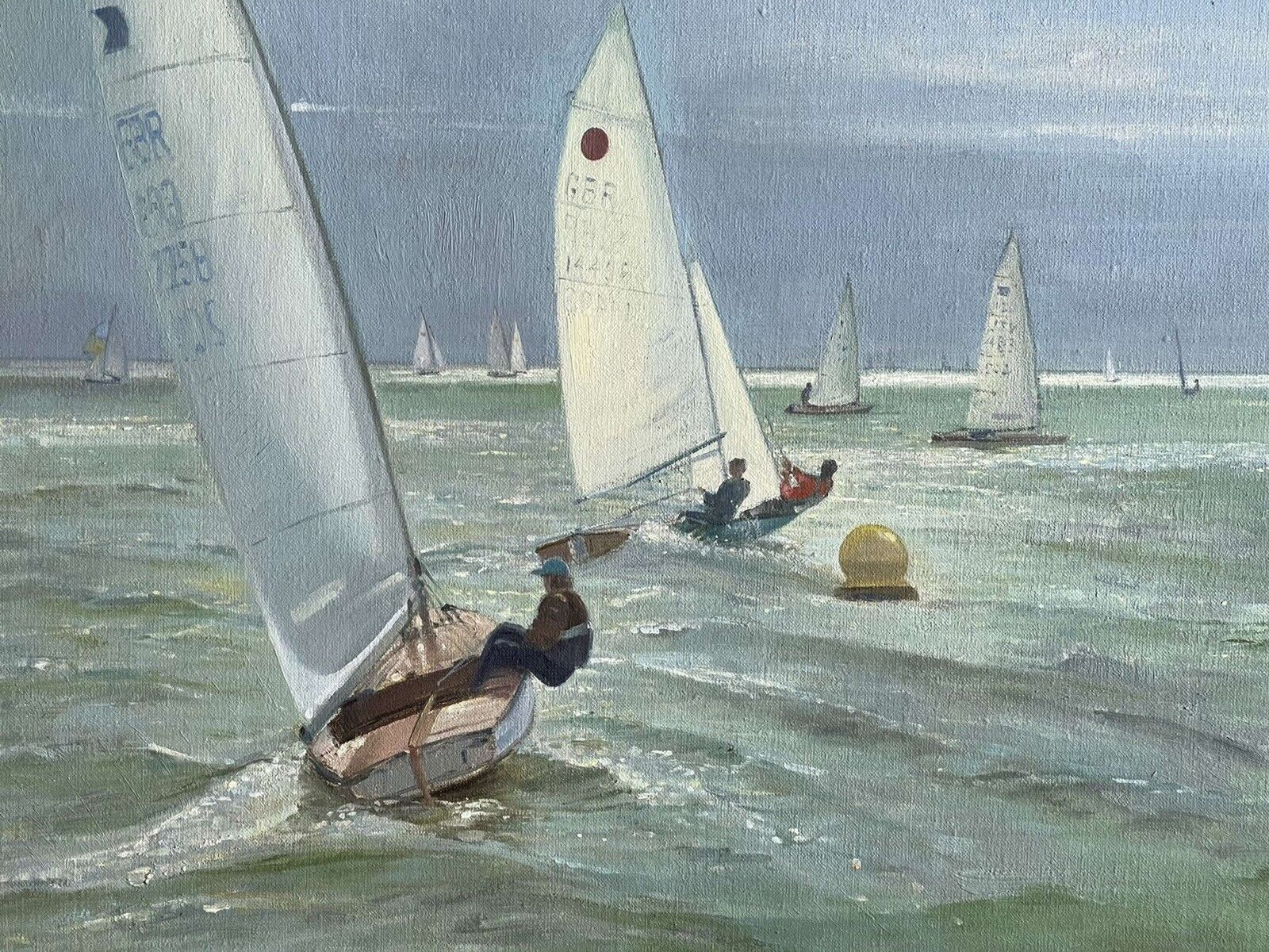 Timothy Easton “ Around The Bouy” Original Oil Painting On Canvas photo furniture