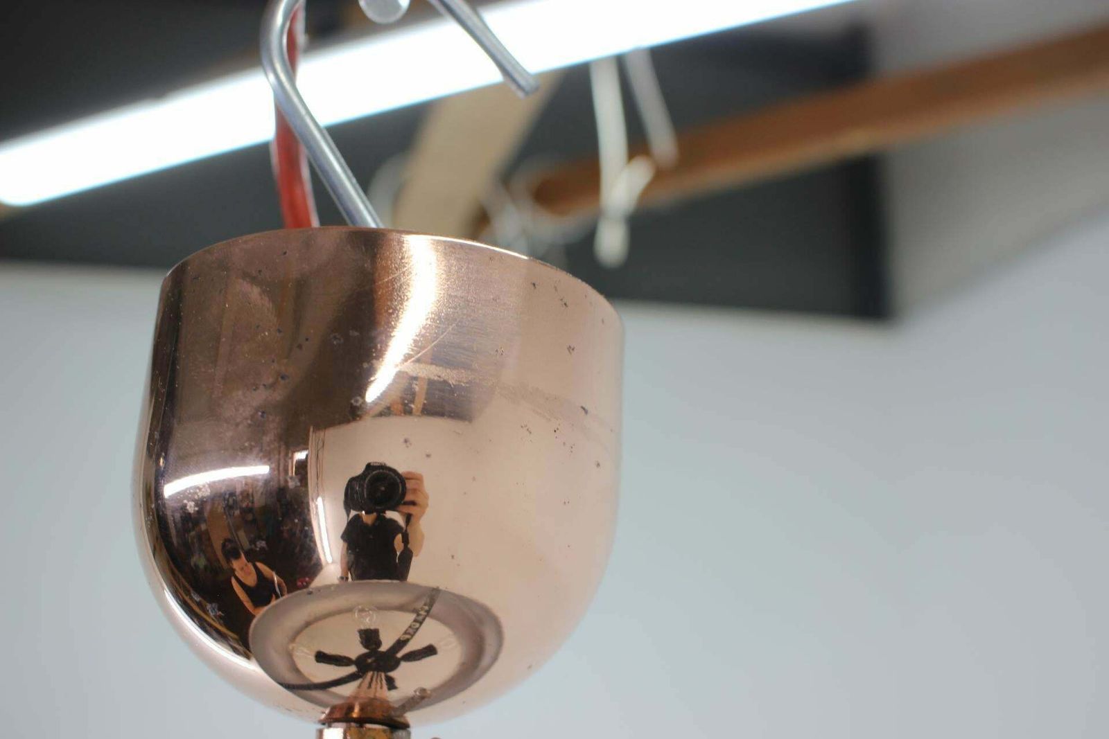 Lighting 1930s Bauhaus / Functionalist Copper Chandelier Ufo By Josef Hurka photo