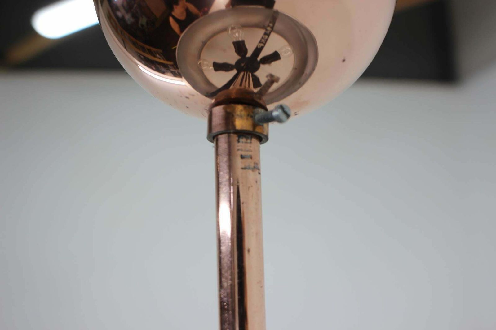 792.0 1930s Bauhaus / Functionalist Copper Chandelier Ufo By Josef Hurka photo