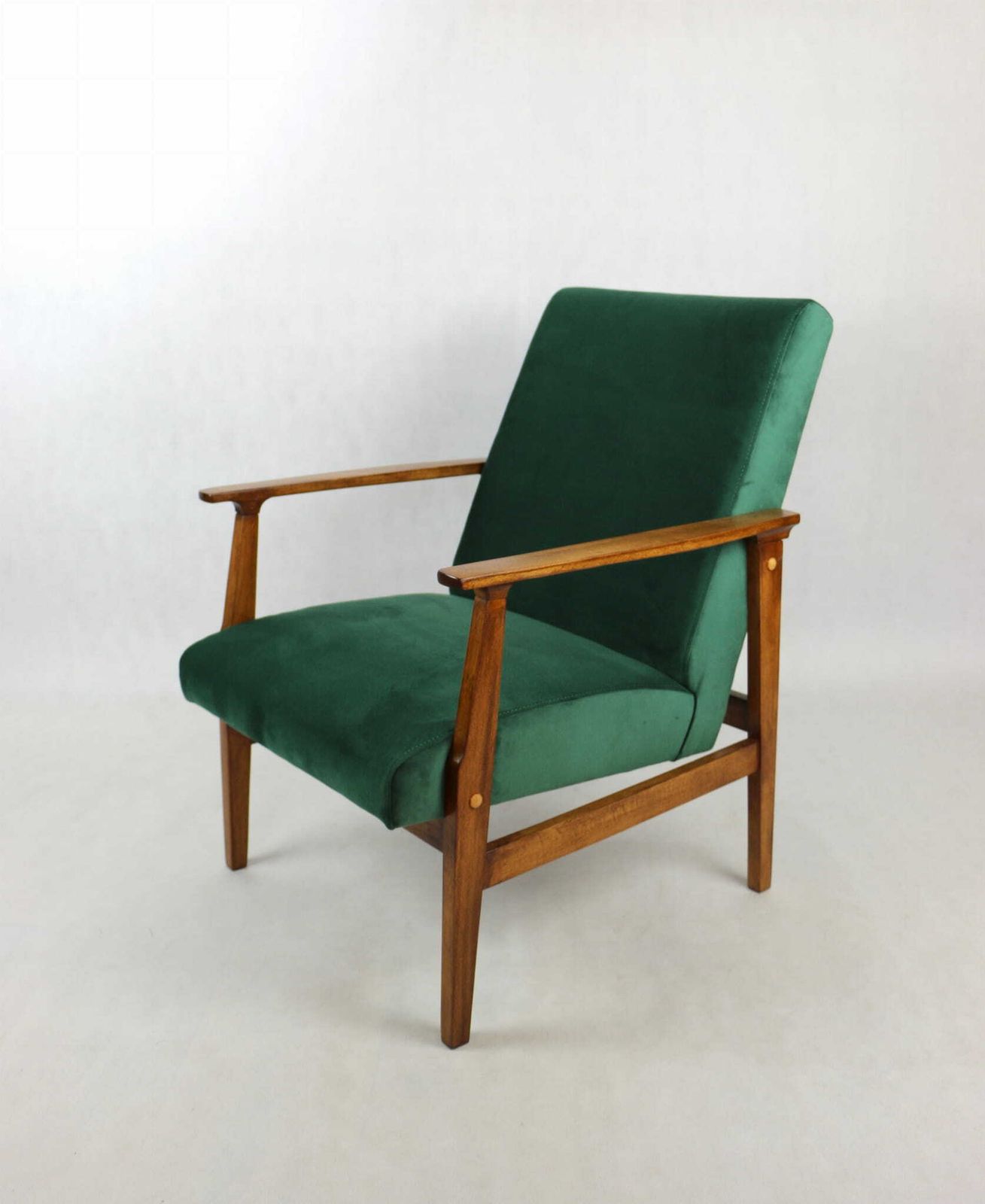 photo for sale Classic Armchair Like Vintage Fox 70s Green Velvet   2 Pieces Available