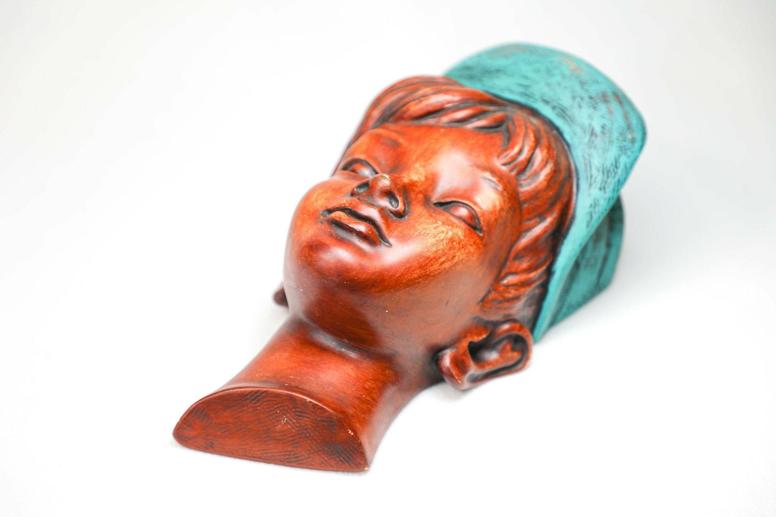 Rare Vintage Mid Century Wall Mask By Achatit   Young Boy With Cap photo 164.0