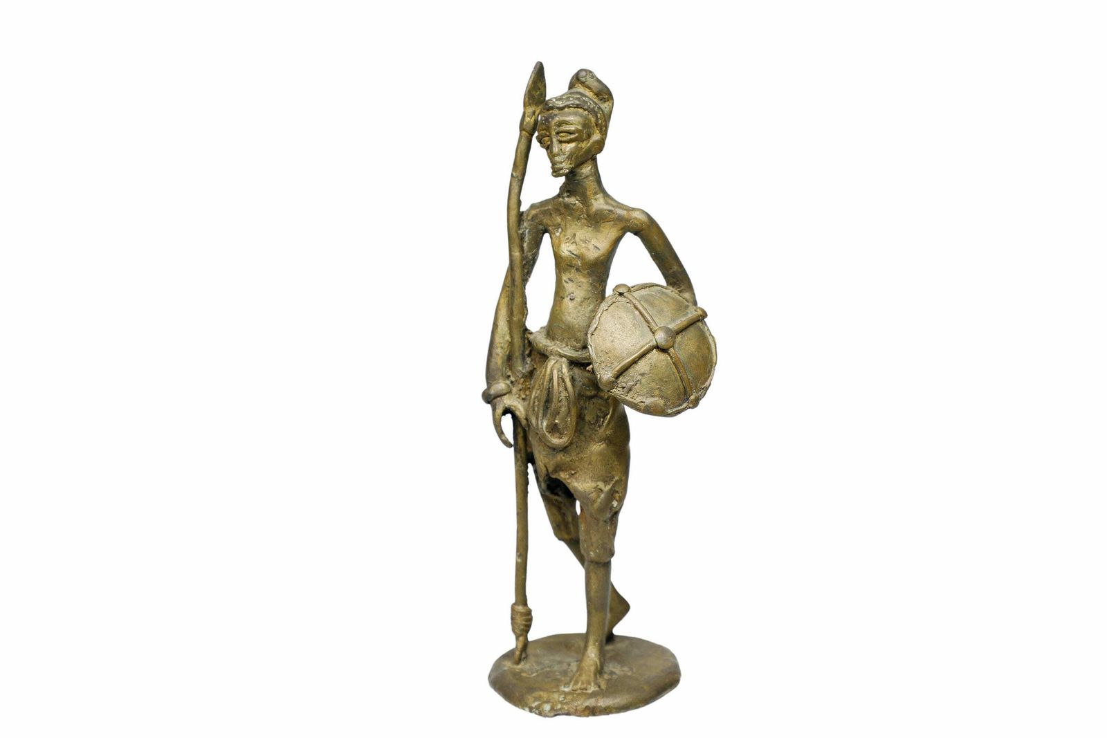 Vintage African Bronze Figure Spearman