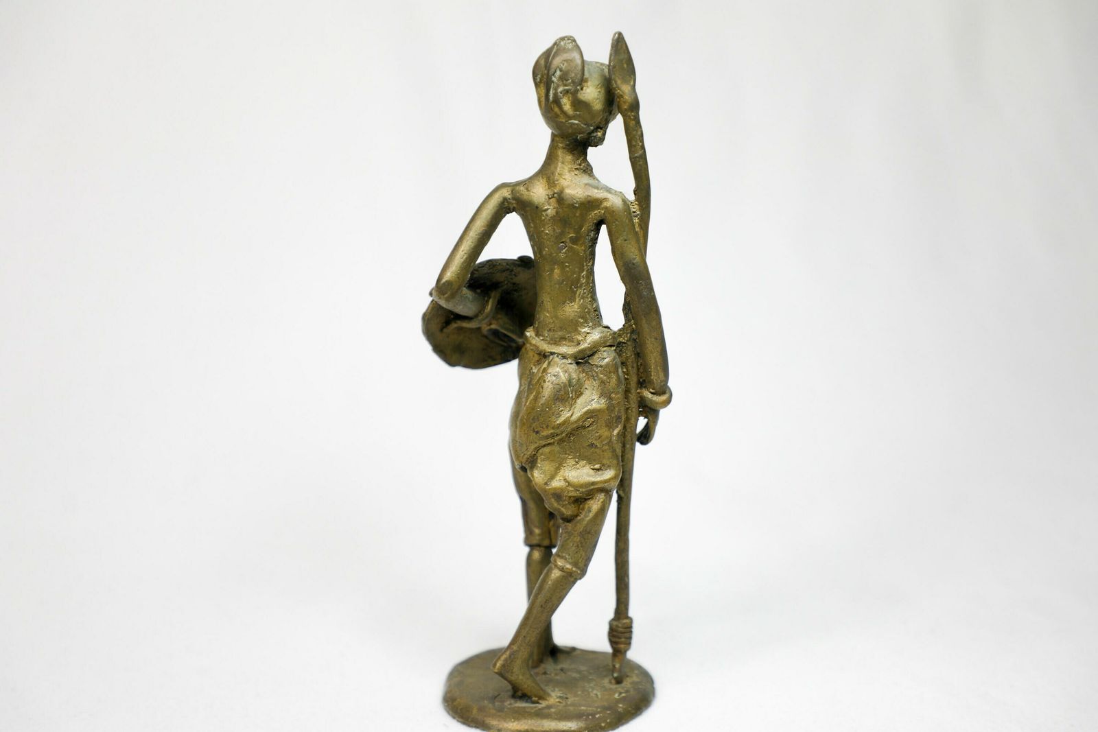 Vintage African Bronze Figure Spearman photo vinterior