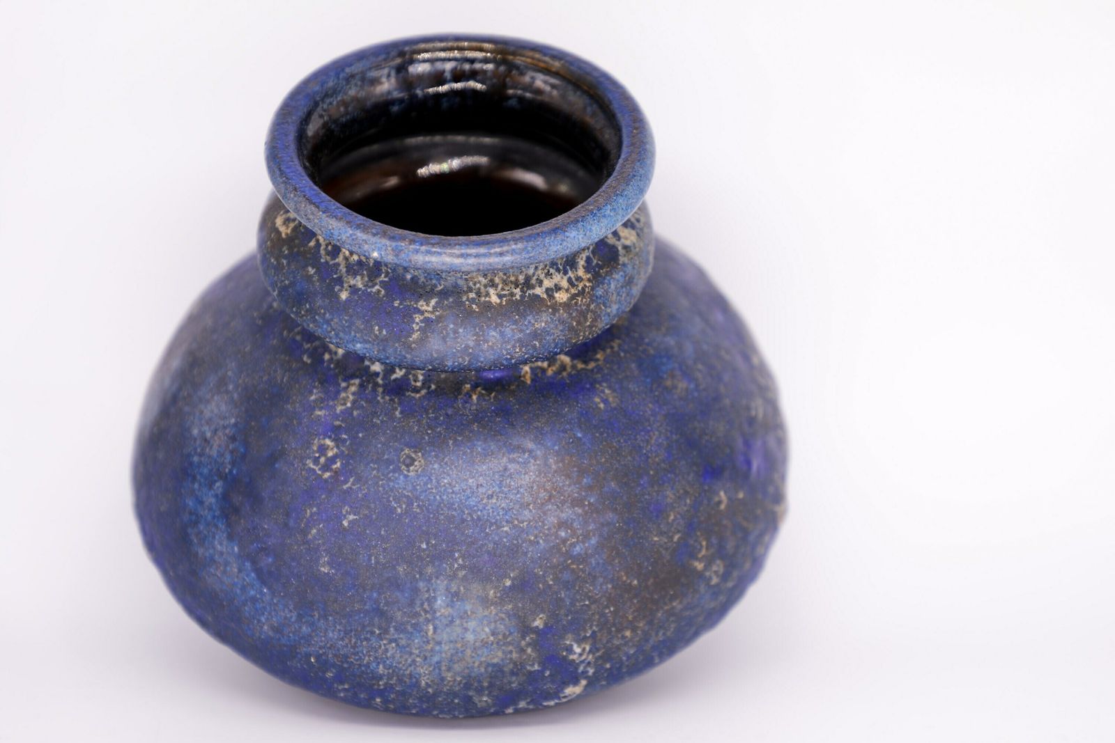 Amazing Vintage Mid Century Ceramic Vase By Ruscha   Blue Glaze   Fat Lava   West German Pottery Wgp photo vintage